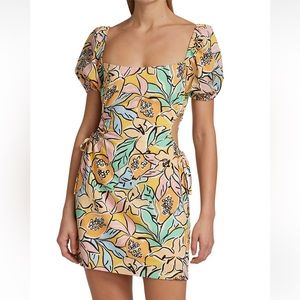 Astr Floral Puff Sleeve Mini Dress - Multicolor